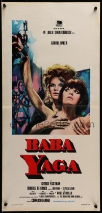 4f537 BABA YAGA Italian locandina 1973 Iaia art of witch Carroll Baker & sexy dominatrix with whip!