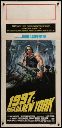 4f549 ESCAPE FROM NEW YORK Italian locandina R1980s Carpenter, different art of Russell by Casaro!