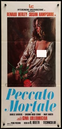 4f567 LONELY WOMAN Italian locandina 1974 Gina Lollobrigida, art by Luciano 'Luca' Crovato!
