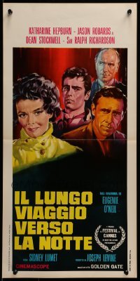 4f568 LONG DAY'S JOURNEY INTO NIGHT Italian locandina 1968 Hepburn, Richardson, Tarantelli art!