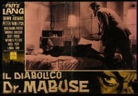 4f595 1000 EYES OF DR MABUSE Italian 19x27 pbusta 1960 Fritz Lang, Gert Froebe, Preiss, Addams!