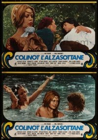 4f599 EDIFYING & JOYOUS STORY OF COLINOT group of 3 Italian 18x26 pbustas 1974 Brigitte Bardot!