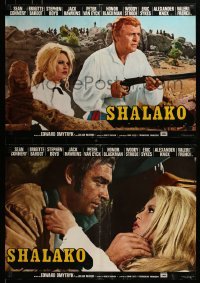 4f613 SHALAKO group of 3 Italian 19x27 pbustas R1970s Sean Connery, sexy Brigitte Bardot & Strode!