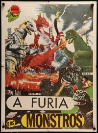 4f001 TERROR OF GODZILLA Portuguese 1977 Mekagojira no gyakushu, Toho sci-fi, Godzilla, different!
