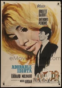 4f201 AGENT 38-24-36 Spanish 1965 different MCP art of sexy Brigitte Bardot & Anthony Perkins!