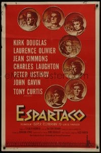 4f227 SPARTACUS Spanish 1961 classic Stanley Kubrick & Kirk Douglas epic, cool art of cast!