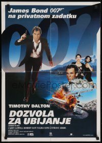 4f401 LICENCE TO KILL Yugoslavian 19x27 1989 Timothy Dalton as James Bond, he's out for revenge!