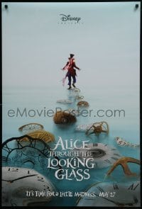 4g028 ALICE THROUGH THE LOOKING GLASS teaser DS 1sh 2016 Walt Disney, Lewis Carroll, Johnny Depp!