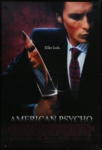 4g046 AMERICAN PSYCHO 1sh 2000 psychotic yuppie killer Christian Bale, from Ellis novel!