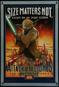 4g056 ATTACK OF THE CLONES style A IMAX DS 1sh 2002 Star Wars Episode II, Yoda, size matters not!