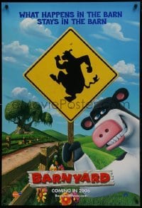 4g069 BARNYARD teaser 1sh 2006 Kevin James & Courteney Cox, Nickelodeon farm animals!