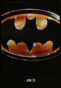 4g074 BATMAN teaser 1sh 1989 directed by Tim Burton, cool image of Bat logo, matte finish!