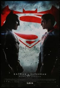 4g091 BATMAN V SUPERMAN advance DS 1sh 2016 Ben Affleck and Henry Cavill in title roles facing off!