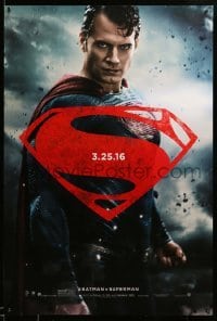 4g096 BATMAN V SUPERMAN teaser DS 1sh 2016 waist-high image of Henry Cavill in title role!
