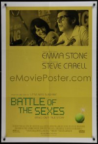 4g097 BATTLE OF THE SEXES advance DS 1sh 2017 Emma Stone, Steve Carell, vintage poster design!