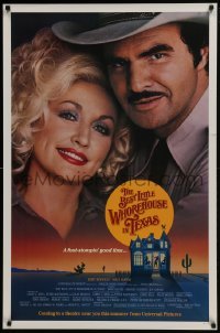 4g109 BEST LITTLE WHOREHOUSE IN TEXAS advance 1sh 1982 close-up of Burt Reynolds & Dolly Parton!