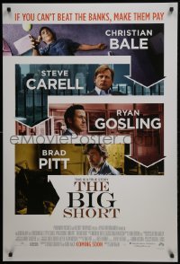 4g115 BIG SHORT int'l advance DS 1sh 2015 Christian Bale, Steve Carell, Ryan Gosling, Brad Pitt!