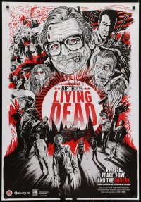 4g119 BIRTH OF THE LIVING DEAD 1sh 2013 wonderful art of George Romero & zombies by Gary Pullin!