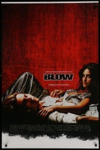 4g128 BLOW foil DS 1sh 2001 Johnny Depp & Penelope Cruz in cocaine biography!