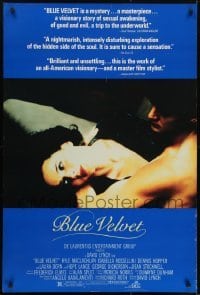 4g130 BLUE VELVET 1sh 1986 directed by David Lynch, sexy Isabella Rossellini, Kyle MacLachlan