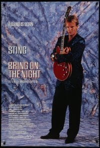 4g147 BRING ON THE NIGHT teaser 1sh 1985 great full-length image of Sting with guitar, Michael Apted
