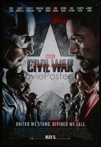 4g160 CAPTAIN AMERICA: CIVIL WAR advance DS 1sh 2016 Marvel Comics, Chris Evans, Robert Downey Jr.!