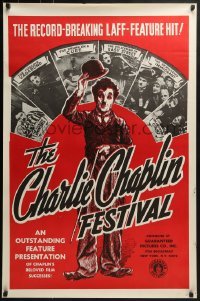 4g174 CHARLIE CHAPLIN FESTIVAL 1sh R1960s comedy shorts, everybody thought he was a tramp!