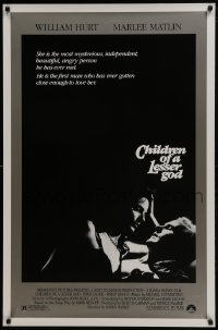 4g179 CHILDREN OF A LESSER GOD 1sh 1986 William Hurt & Best Actress winner Marlee Matlin!
