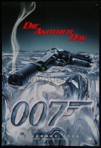 4g248 DIE ANOTHER DAY teaser 1sh 2002 Pierce Brosnan as James Bond, cool image of gun melting ice!