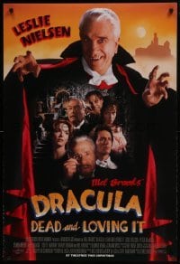 4g257 DRACULA DEAD & LOVING IT advance DS 1sh 1995 Mel Brooks, Leslie Neilsen as a wacky vampire!