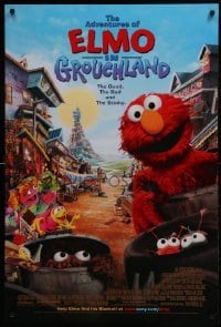 4g265 ELMO IN GROUCHLAND DS 1sh 1999 Sesame Street Muppets, the good, the bad & the stinky!