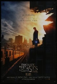 4g284 FANTASTIC BEASTS & WHERE TO FIND THEM int'l teaser DS 1sh 2016 Yates, J.K. Rowling, Miller!