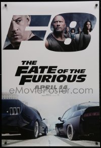 4g289 FATE OF THE FURIOUS teaser DS 1sh 2017 Vin Diesel, Dwayne Johnson, cars at the starting line!