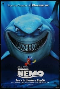 4g298 FINDING NEMO advance DS 1sh 2003 best Disney & Pixar animated fish movie, huge image of Bruce!