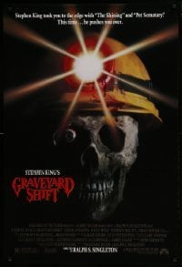 4g353 GRAVEYARD SHIFT DS 1sh 1990 Stephen King, Brad Dourif, creepy image of dead miner!