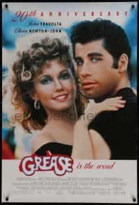 4g355 GREASE 1sh R1998 John Travolta & Olivia Newton-John in a most classic musical!