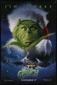 4g362 GRINCH teaser DS 1sh 2000 Jim Carrey, Ron Howard, Dr. Seuss' classic Christmas story!