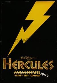 4g397 HERCULES advance DS 1sh 1997 Walt Disney, lightning bolt over black background design!