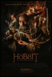 4g405 HOBBIT: THE DESOLATION OF SMAUG advance DS 1sh 2013 Peter Jackson directed, cool cast montage!