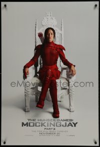 4g425 HUNGER GAMES: MOCKINGJAY - PART 2 teaser DS 1sh 2015 image of Jennifer Lawrence in red outfit!