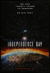 4g437 INDEPENDENCE DAY RESURGENCE style A int'l teaser DS 1sh 2016 Monroe, King, spaceship over earth!