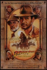 4g439 INDIANA JONES & THE LAST CRUSADE int'l advance 1sh 1989 art of Ford & Connery by Drew!
