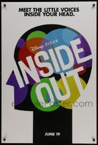 4g441 INSIDE OUT advance DS 1sh 2015 Walt Disney, Pixar, the voices inside your head, profile art!