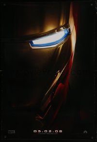 4g450 IRON MAN teaser DS 1sh 2008 Robert Downey Jr. is Iron Man, cool close-up of mask!
