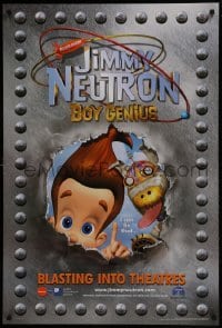 4g470 JIMMY NEUTRON BOY GENIUS int'l DS 1sh 2001 Nickelodeon sci-fi cartoon, great image!