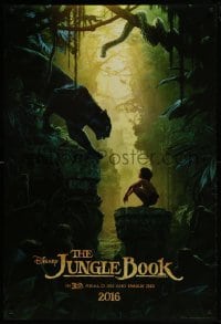 4g478 JUNGLE BOOK teaser DS 1sh 2016 great image of Mowgli with Shere Khan and Kaa!