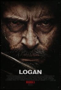 4g557 LOGAN style C advance DS 1sh 2017 Jackman in the title role as Wolverine, claws out!