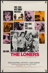 4g561 LONERS 1sh 1972 motorcycle biker Dean Stockwell, Patricia Stich!