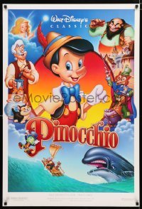 4g699 PINOCCHIO DS 1sh R1992 Disney classic cartoon about a wooden boy who wants to be real!