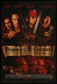 4g702 PIRATES OF THE CARIBBEAN advance DS 1sh 2003 Geoffrey Rush, Knightley, Johnny Depp & cast!